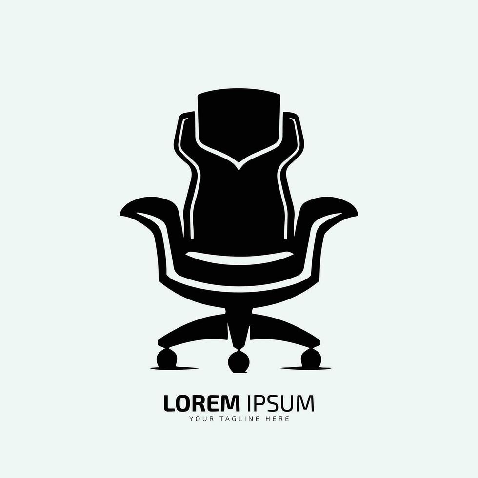 Büro Stuhl Logo Design Vorlage. Vektor Illustration von ein modern Stuhl Silhouette modern Büro Stuhl