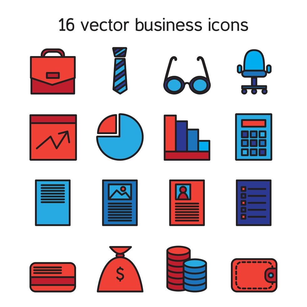 Geschäftssymbole eingestellt vektor