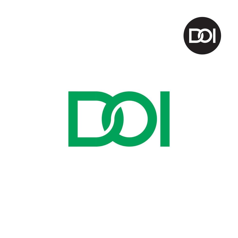 brev doi monogram logotyp design vektor