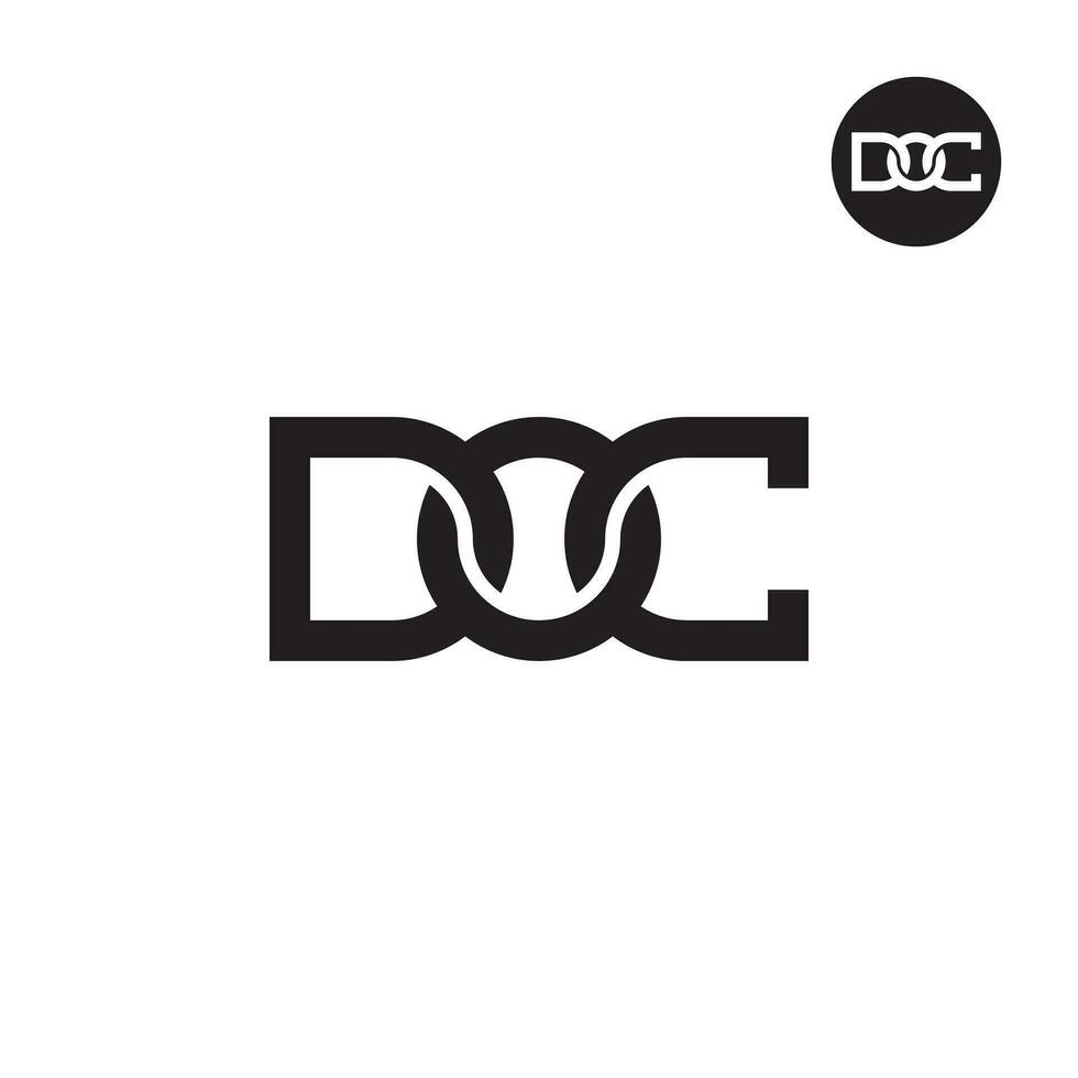 brev doc monogram logotyp design vektor