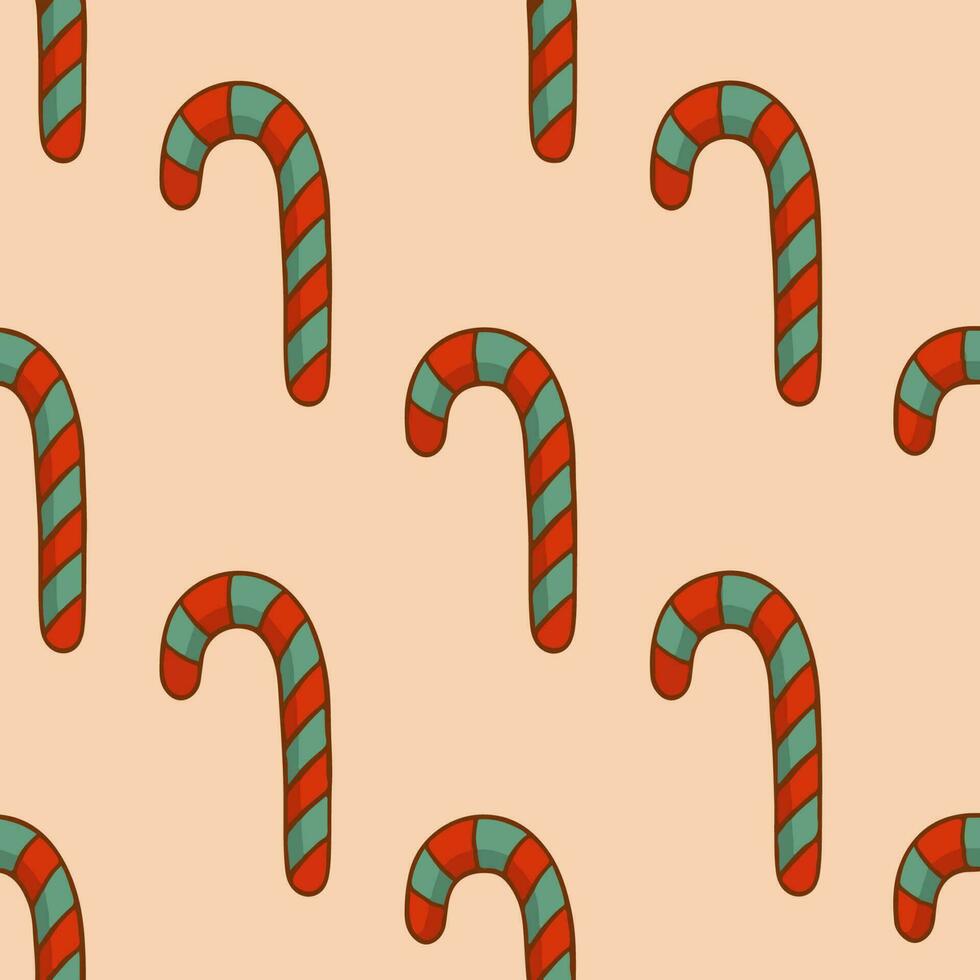 Weihnachten Süßigkeiten Stock Muster Hintergrund. Sozial Medien Post. Weihnachten Dekoration Vektor Illustration.