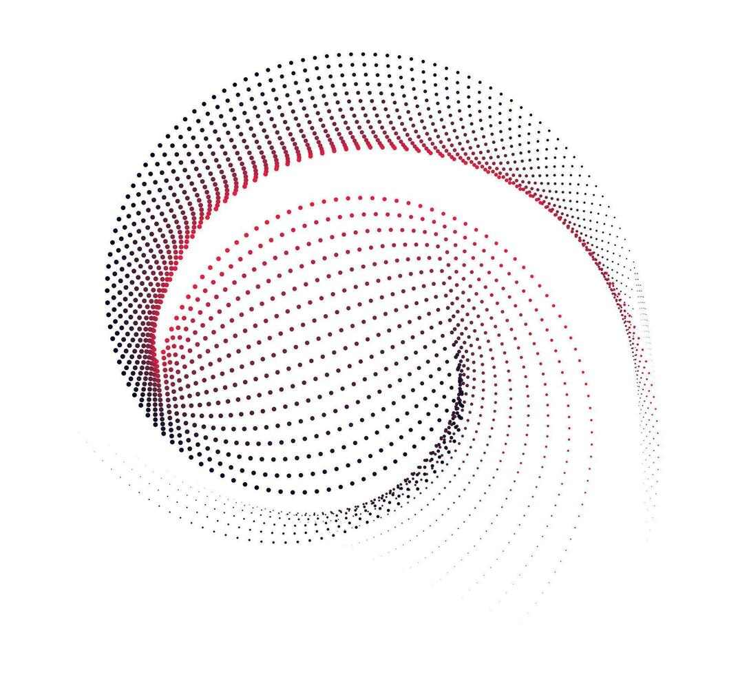 en röd och svart prickad cirkel på en vit bakgrund, en cirkulär punkt mönster med blå och rosa färger, punkt cmyk svart lutning symbol logotyp cirkulär form abstrakt cirkel vektor