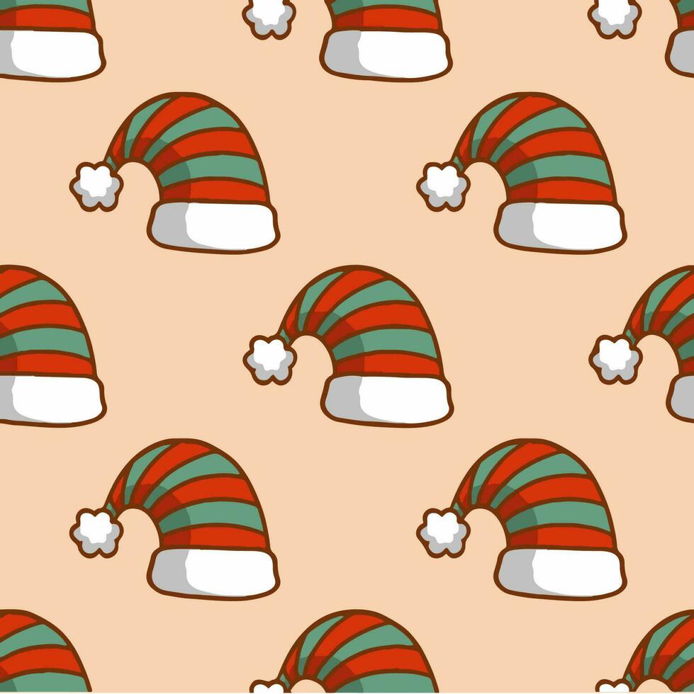 Weihnachten Santa Hut Muster Hintergrund. Sozial Medien Post. Weihnachten Vektor Illustration.