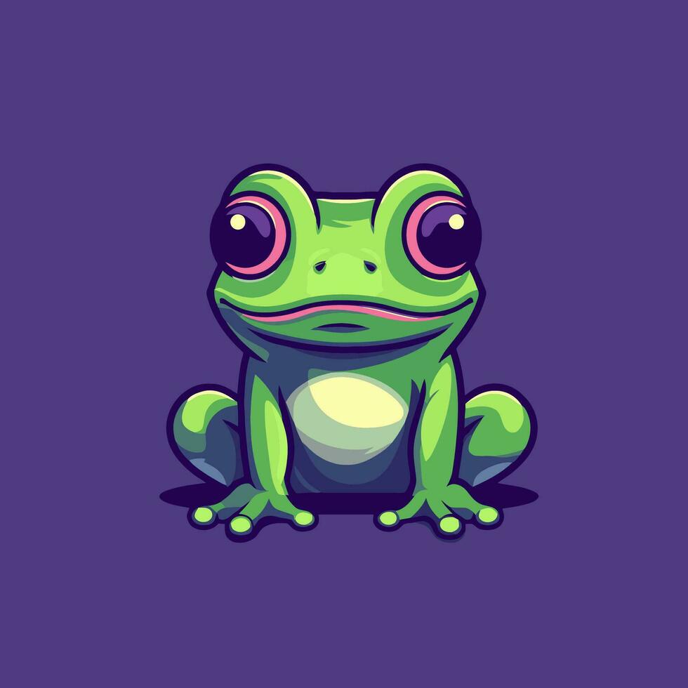 Frosch Vektor Symbol. süß Karikatur Grün Frosch. Vektor Illustration.