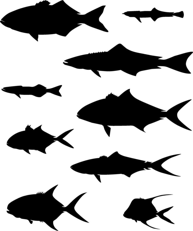 Meer Fisch Silhouette Vektor Kunst