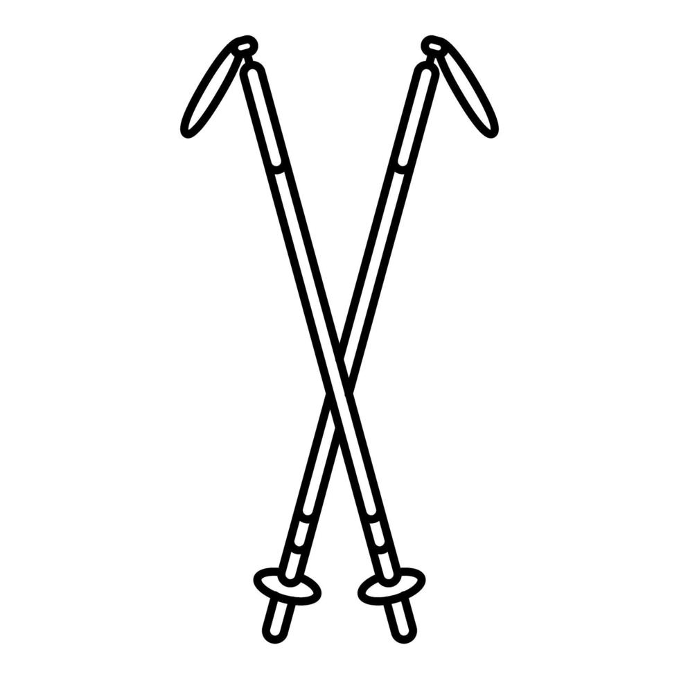 Nordic-Walking-Stöcke-Symbol. Touristen- und Wanderausrüstung. Wandern, Klettern, Bergsteigen. Vektorillustration vektor