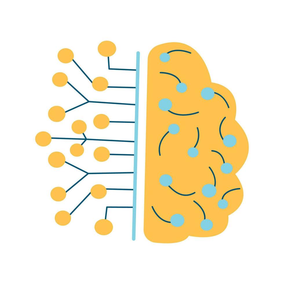 hjärna ai tech begrepp. artificiell intelligens vektor