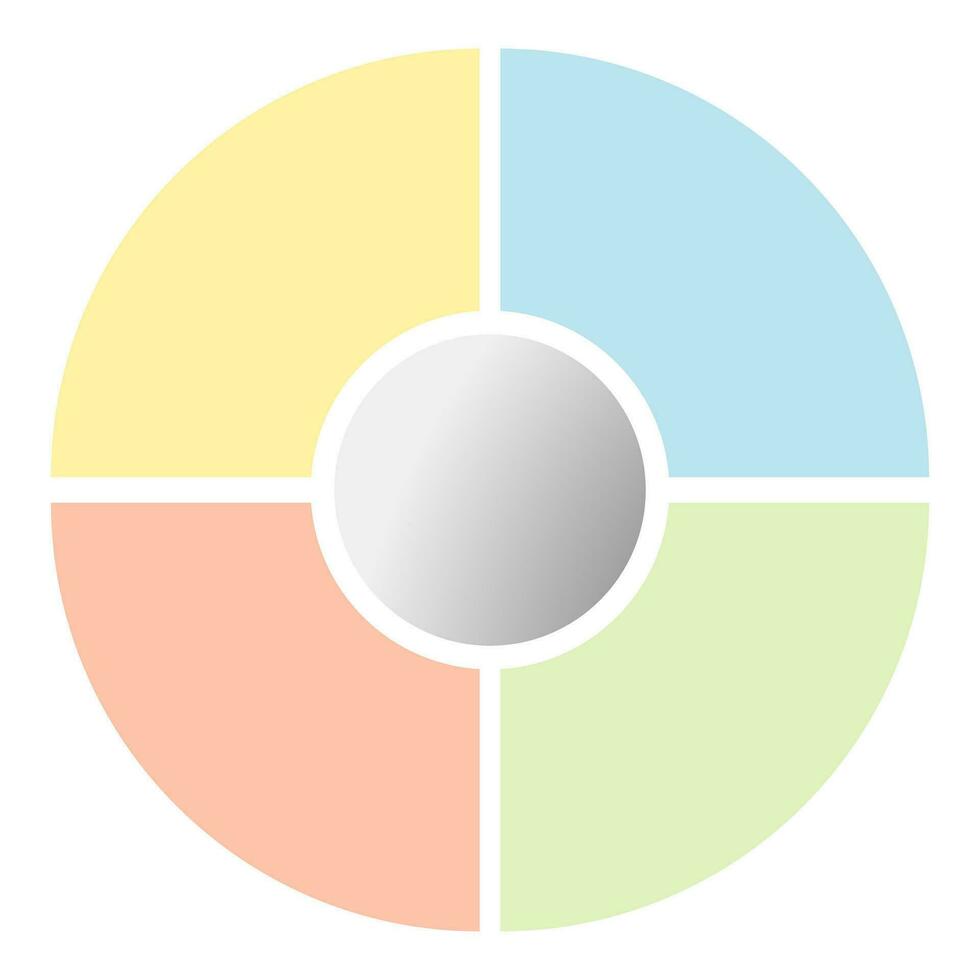 Färg Diagram hjul, cirkulär pastell 4 steg. vektor