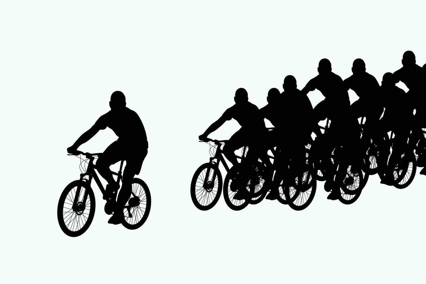 Peloton Silhouette auf Weiß vektor