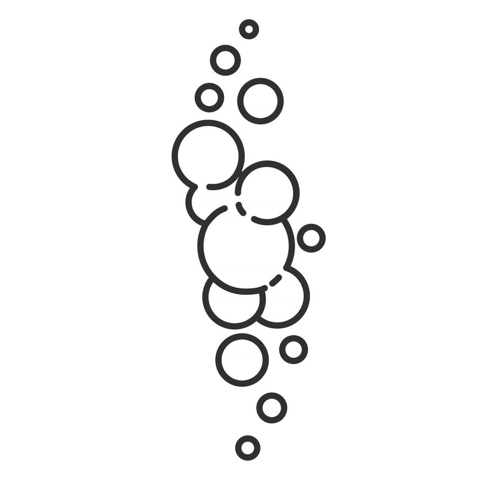 tvålskummoln med bubblor. platt vektor linje ikon. illustration av skum, skum, rök, schampo, gel och rengöringsmedel.