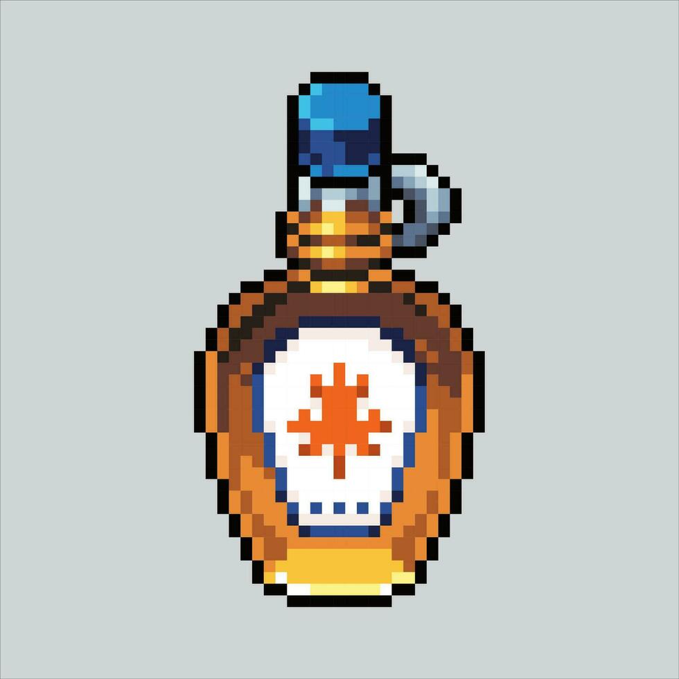 Pixel Kunst Sirup. pixelig Sirup. Ahorn Sirup Herbst fallen Symbole Hintergrund pixelig zum das Pixel Kunst Spiel und Symbol zum Webseite und Video Spiel. alt Schule retro. vektor