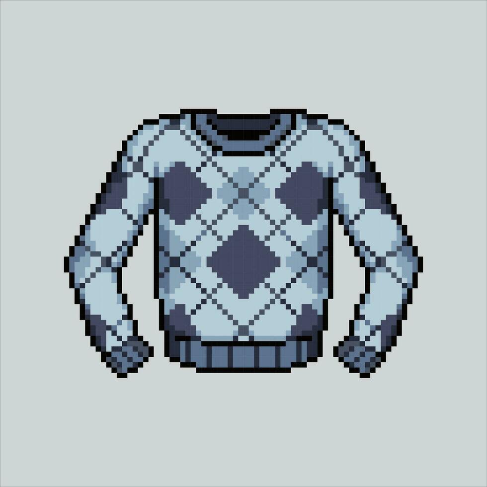 Pixel Kunst Pullover. pixelig Sweatshirt Kleidung. Sweatshirt Herbst Symbole Hintergrund pixelig zum das Pixel Kunst Spiel und Symbol zum Webseite und Video Spiel. alt Schule retro. vektor