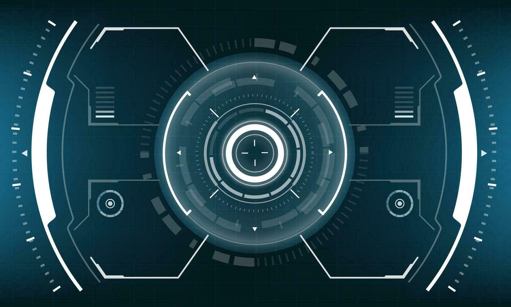 hud Sci-Fi Schnittstelle Bildschirm Aussicht Weiß geometrisch auf Blau Design virtuell Wirklichkeit futuristisch Technologie kreativ Anzeige Vektor