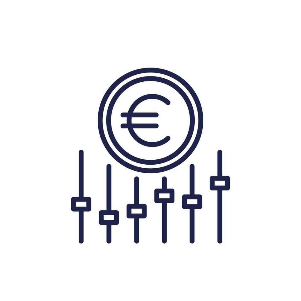 dynamisk prissättning linje ikon med euro vektor