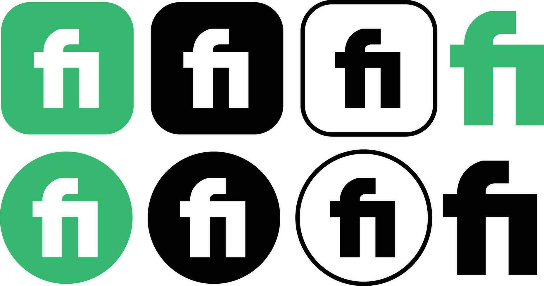 einstellen von fünfrr App Symbol freiberuflich tätig Markt ist perfekt zum verwenden im irgendein Handy, Mobiltelefon App-bezogen Projekt. Sammlung modern Design mit das ikonisch Fünfer Logo im ein sauber. verwenden es auf Ihre Webseite vektor