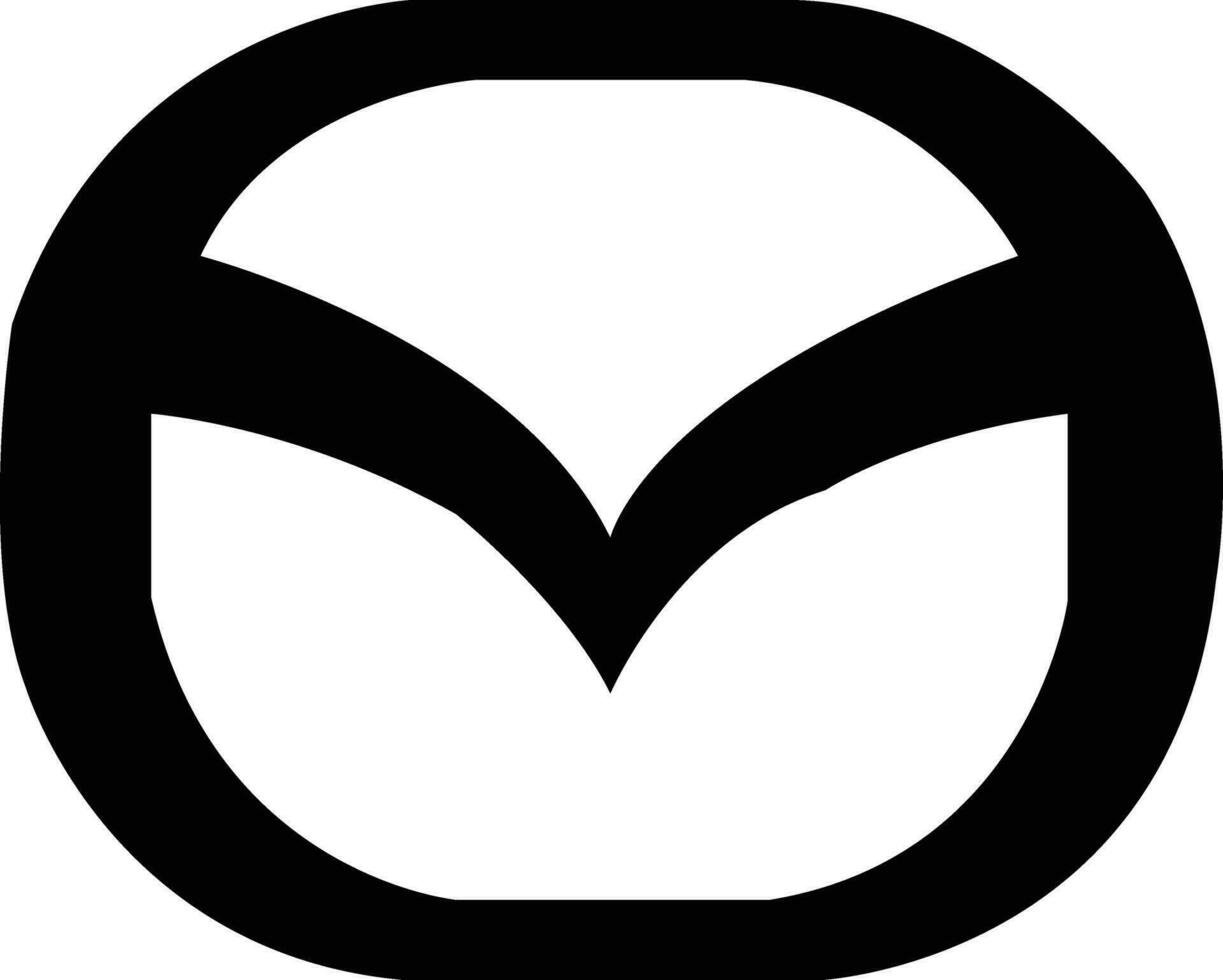 mazda Logo Symbol Auto Marke Zeichen Symbol berühmt Etikette Identität Stil oben Automobil Industrie Führer Kunst Design Vektor. schwarz Automobil Emblem Zeichen vektor