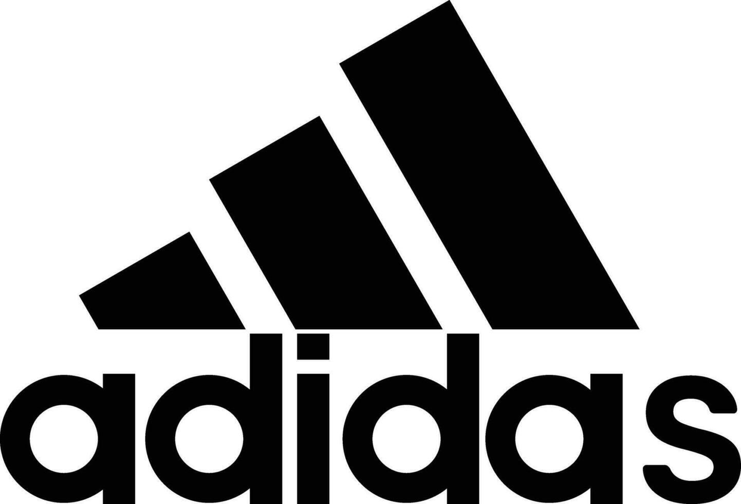 adidas Sportbekleidung Marke Logo. Schuh Marke schwarz Logo Lager Vektor auf transparent Hintergrund