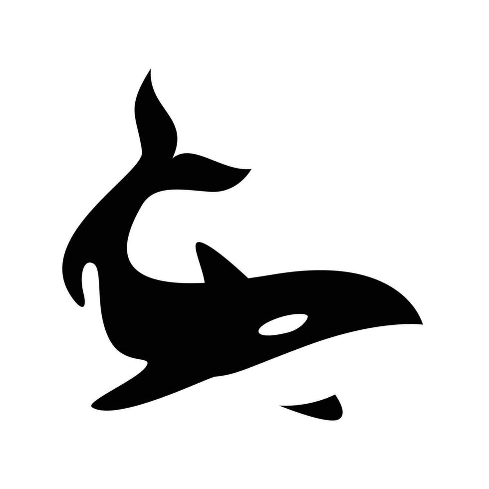 Orca-Silhouette-Design. Raubfisch-Logo-Vektor. Abbildung von Wassertieren. vektor