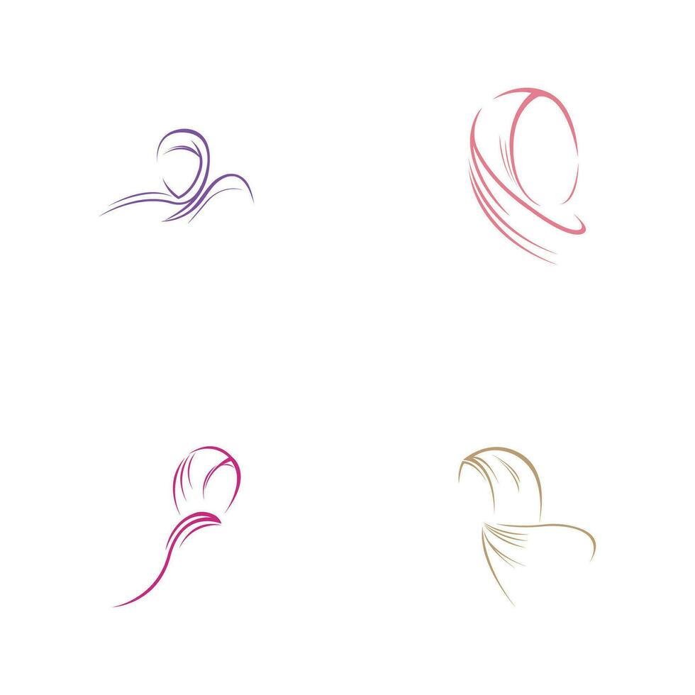 Frauen hijab Schönheit Vektor-Logo-Vorlage vektor
