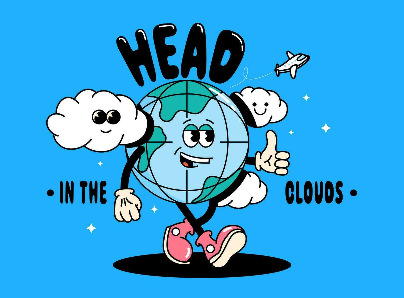 huvudet i molnen vektor