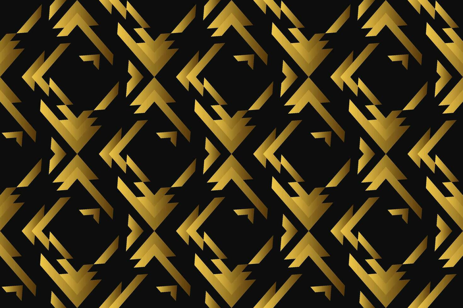 abstrakt geometrisk mönster med rader, romber en sömlös vektor bakgrund. svart och guld textur