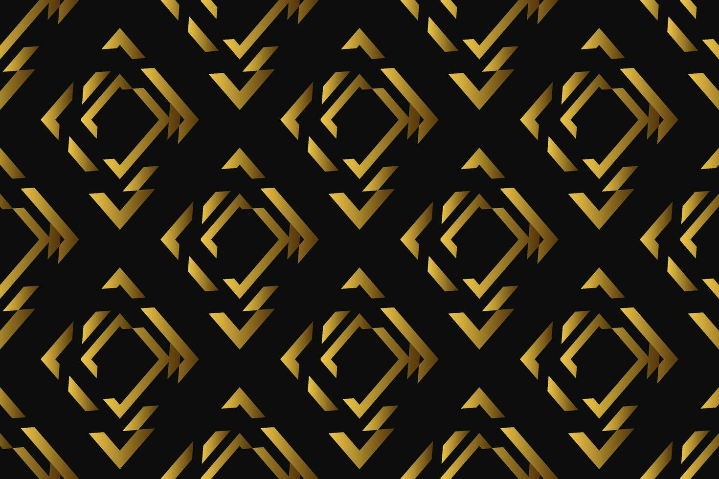 abstrakt geometrisch Muster mit Linien, Rauten ein nahtlos Vektor Hintergrund. schwarz und Gold Textur