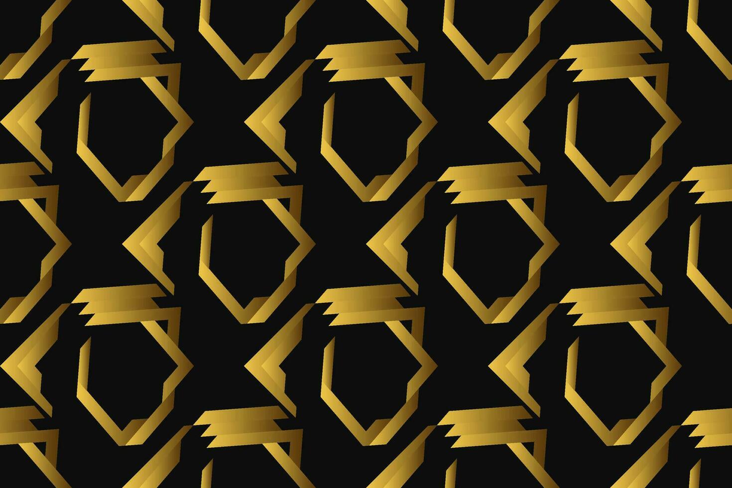 abstrakt geometrisch Muster mit Linien, Rauten ein nahtlos Vektor Hintergrund. schwarz und Gold Textur