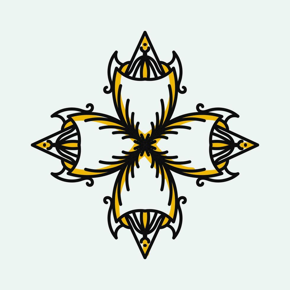 Jahrgang Design Element oder Ornament mit schwarz und Gelb Farbe vektor