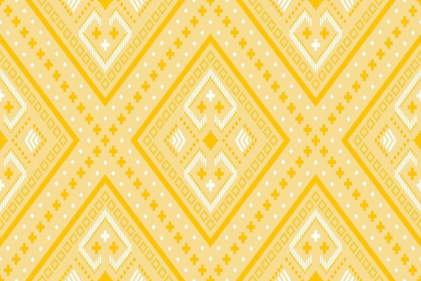 gul årgångar korsa sy traditionell etnisk mönster paisley blomma ikat bakgrund abstrakt aztec afrikansk indonesiska indisk sömlös mönster för tyg skriva ut trasa klänning matta gardiner och sarong vektor