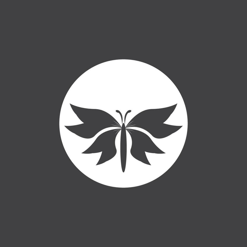 schwarz Silhouette Schmetterling Symbol und Symbol Vorlage Vektor