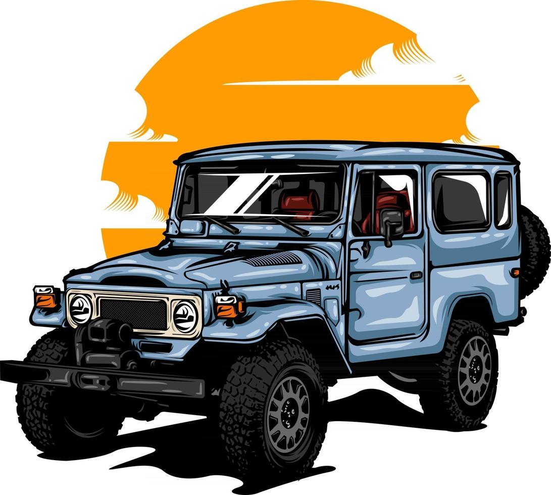 Offroad-Auto-Illustration auf Volltonfarbe vektor