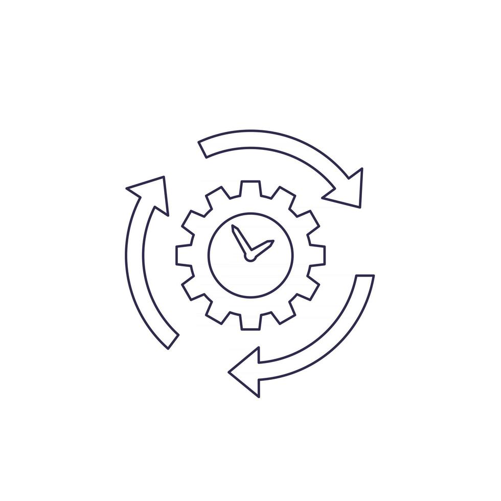 Produktivität und Effizienz, Liniensymbol auf Weiß vektor