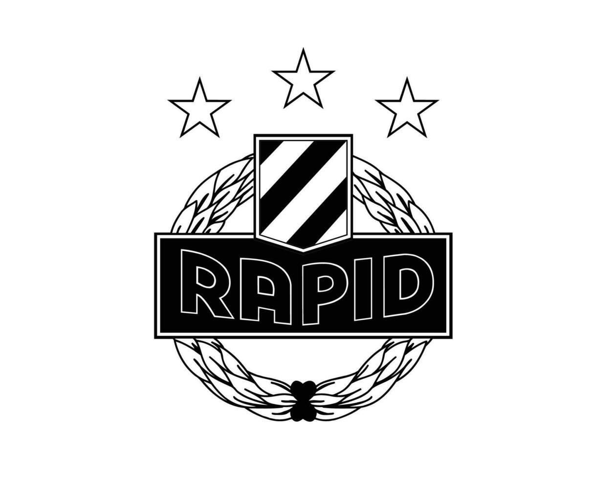 sk snabb wien klubb symbol logotyp svart österrike liga fotboll abstrakt design vektor illustration