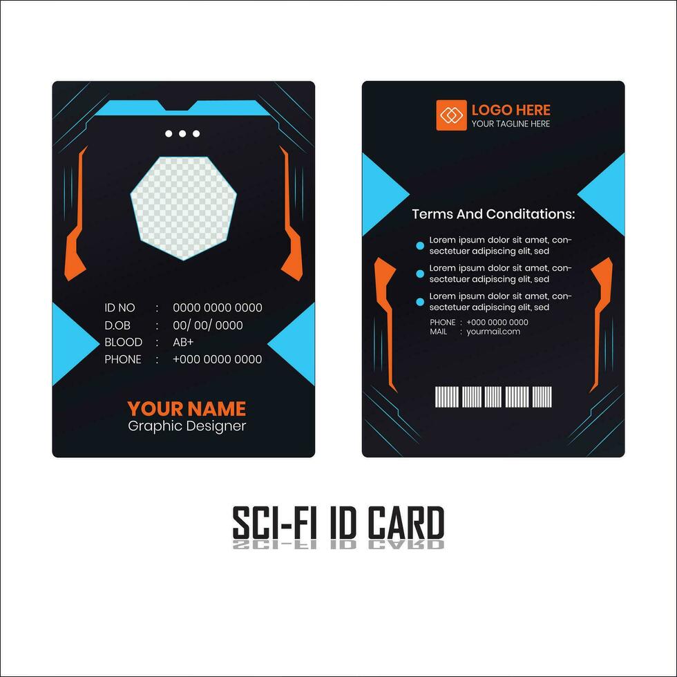 sci fi id kort design vektor