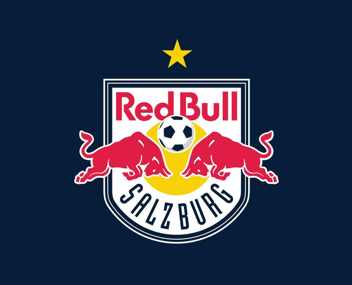 rot Stier salzburg Verein Logo Symbol Österreich Liga Fußball abstrakt Design Vektor Illustration mit Blau Hintergrund