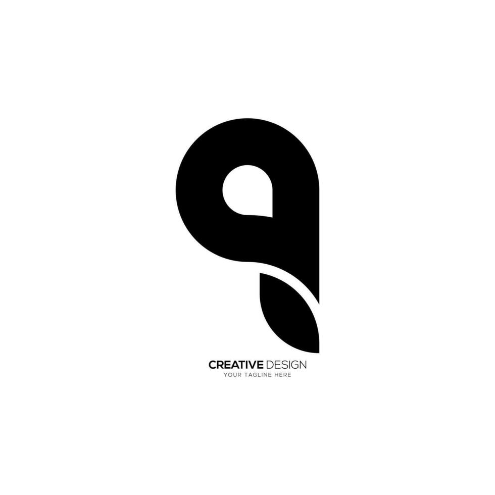 brev q färsk och kreativ unik små bokstäver modern monogram logotyp vektor