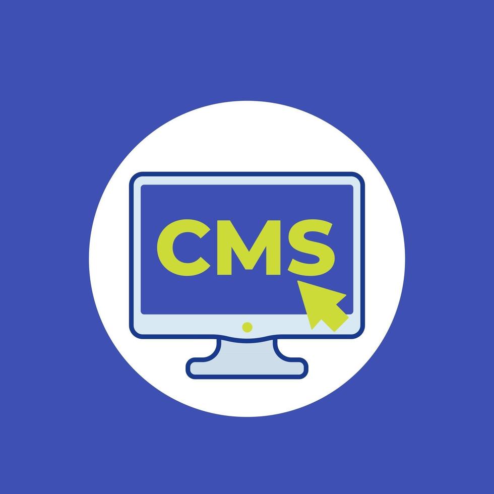 cms, Content-Management-Vektor-Flachsymbol vektor