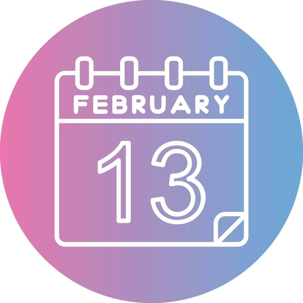 13 februari vektor ikon