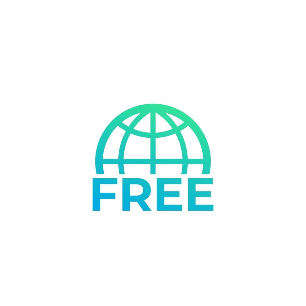 gratis webb, ikonen för internetåtkomst vektor