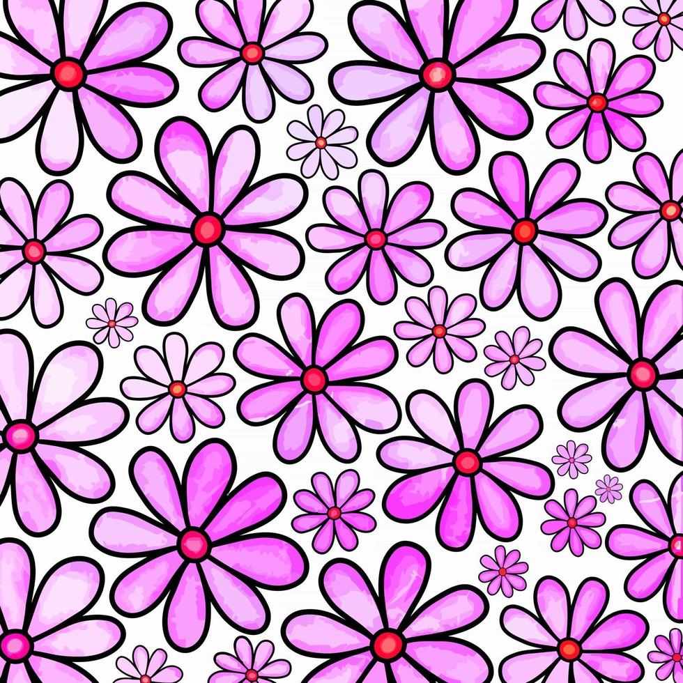 rosa akvarell daisy blomma papper vektor