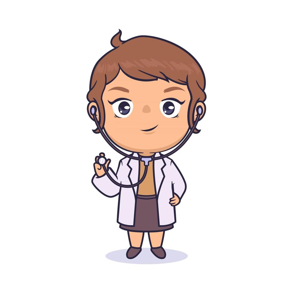 Chibi Kawaii Arzt Vektor Charakter Design