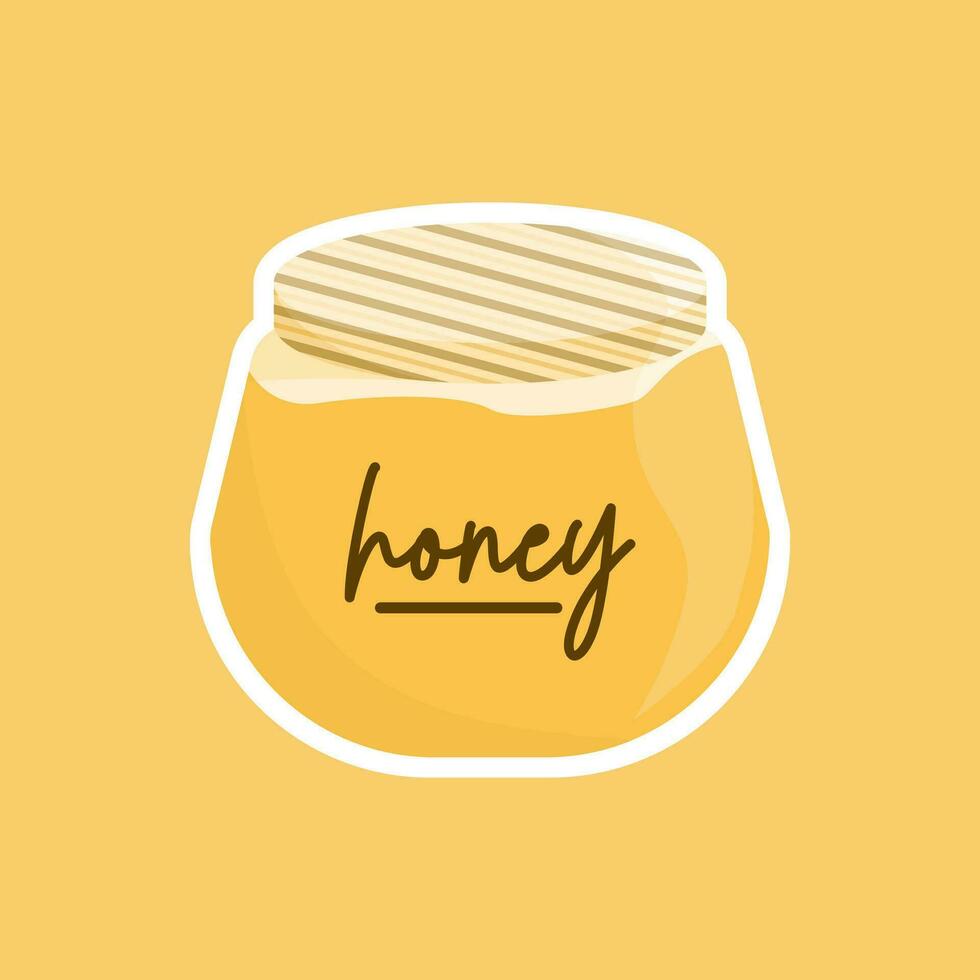 kostenlos kawaii süß Honig im das Krug Vektor Kunst Illustration im eben Design