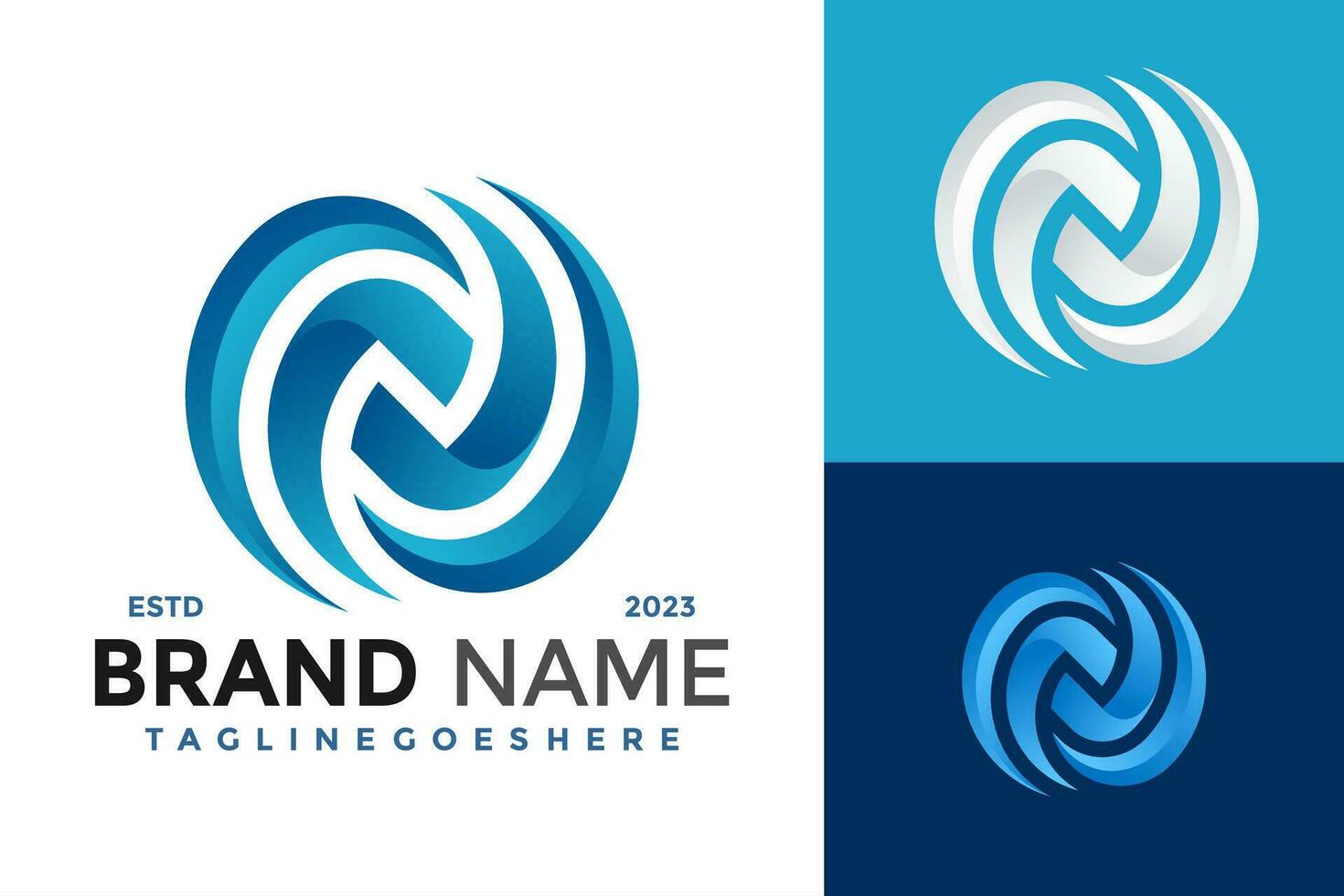 Brief n Wasser Welle bunt Logo Design Vektor Symbol Symbol Illustration