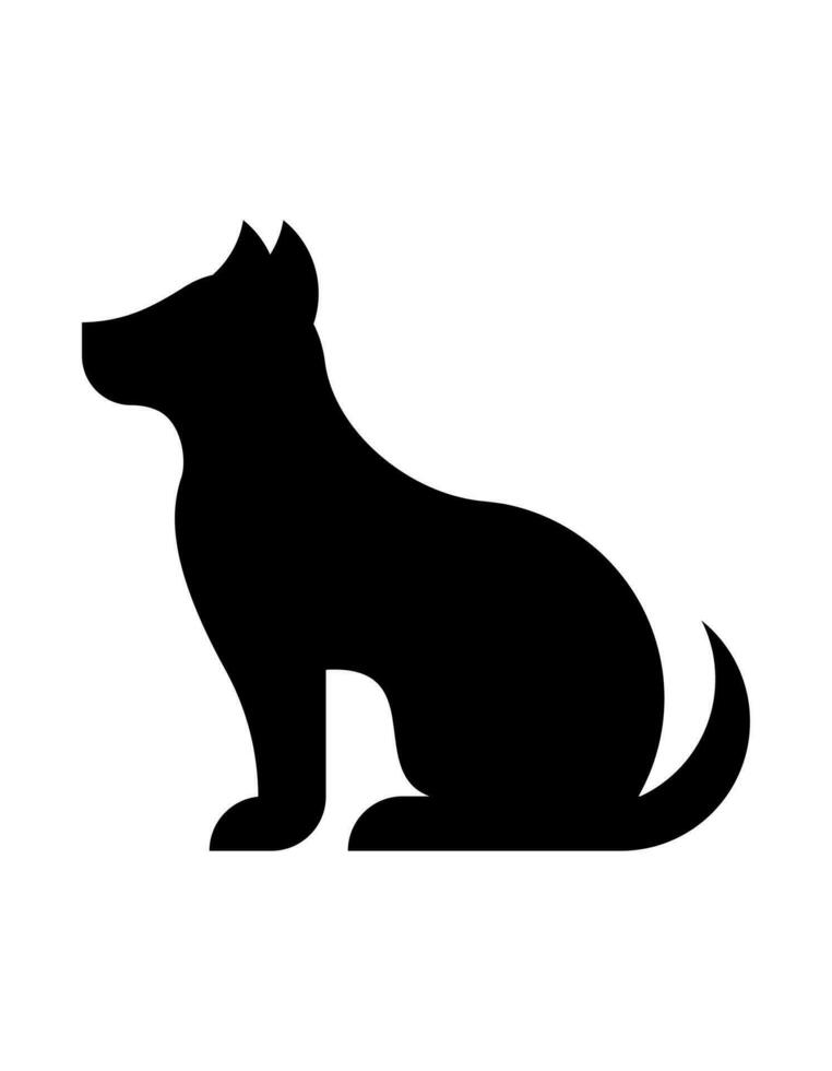 vektor enkel hund silhuett svart på vit bakgrund