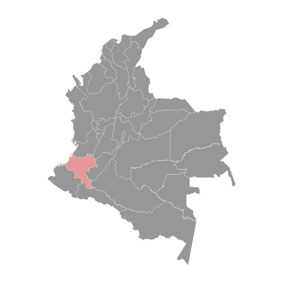 cauca Abteilung Karte, administrative Aufteilung von Kolumbien. vektor