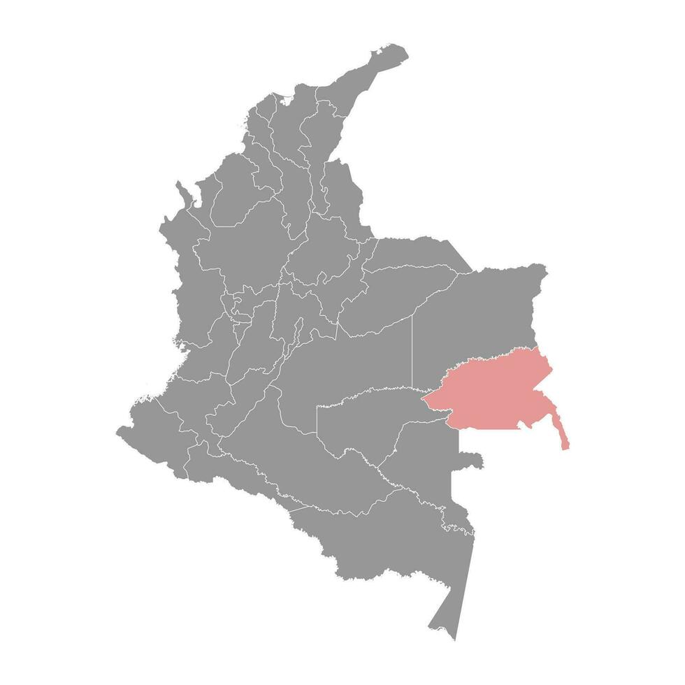 guainia Abteilung Karte, administrative Aufteilung von Kolumbien. vektor