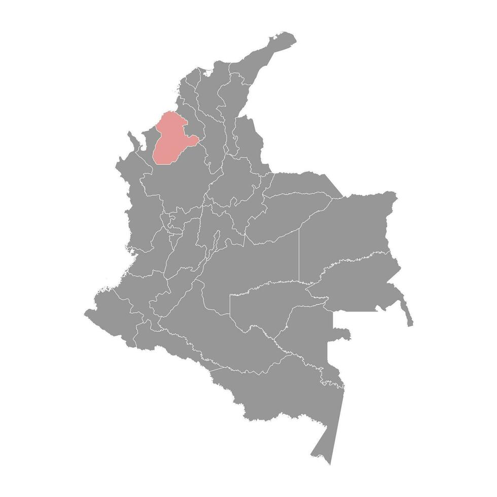 cordoba avdelning Karta, administrativ division av colombia. vektor