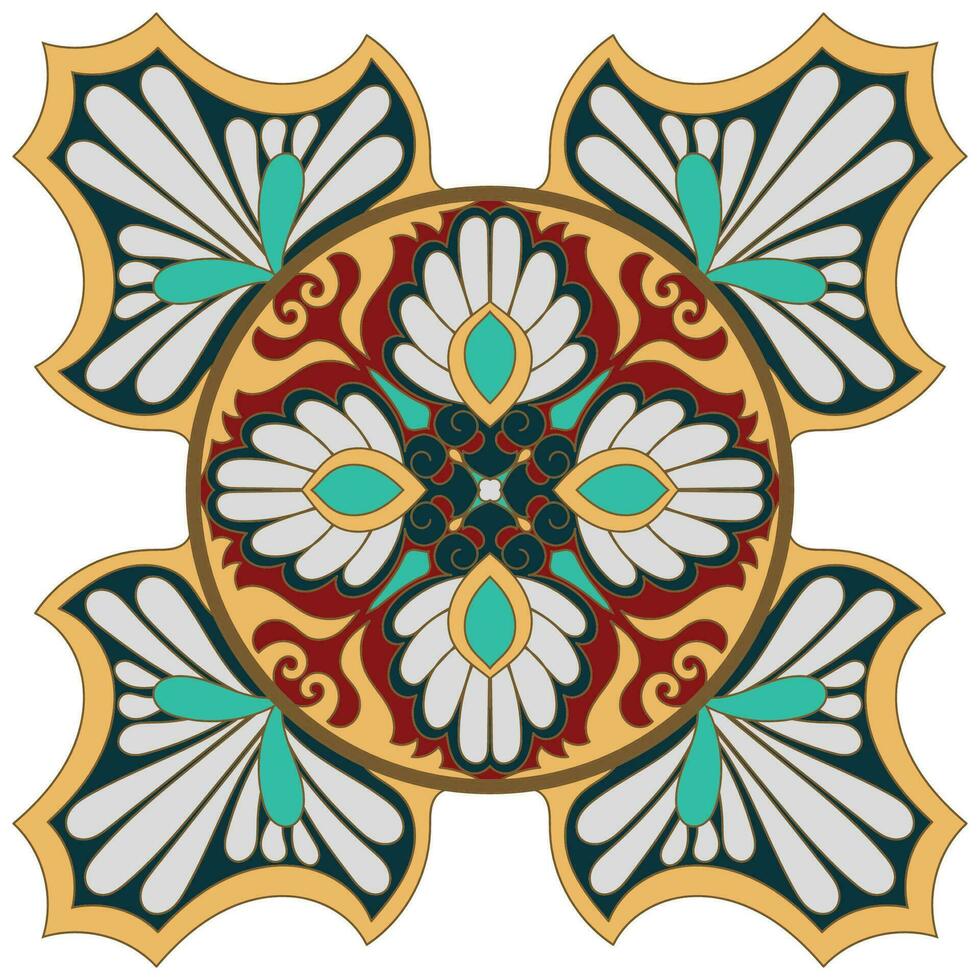 komponenter av de matta, mandala mönster, abstrakt blommor etnisk hår vektor