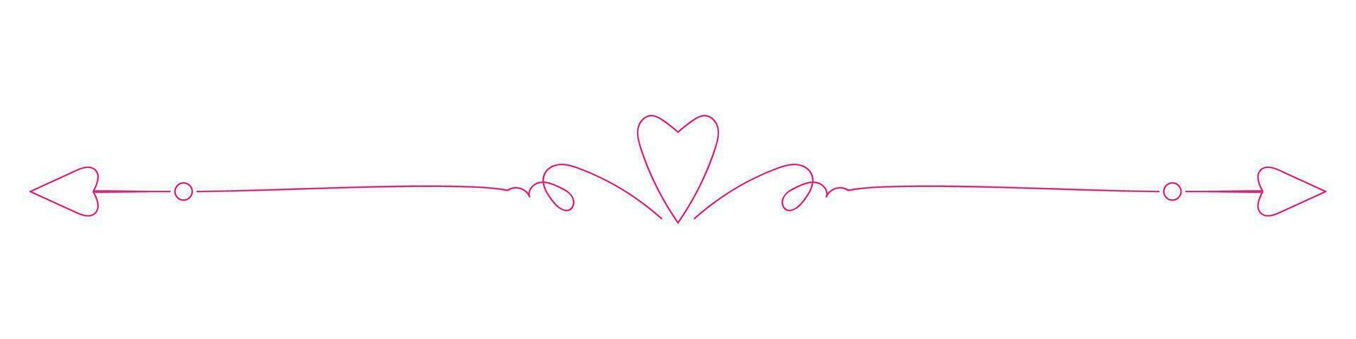 tunn rosa hjärta formad rader för vantage rader vektor
