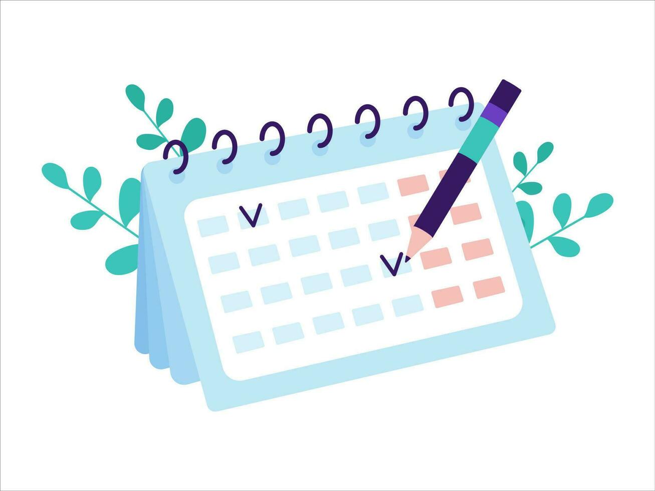 skrivbord kalender vektor illustration